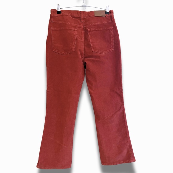 Madewell Cali Demi-Boot Corduroy Pants Ankle Flare Canterbury Red Size 28 EUC - Picture 2 of 5